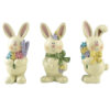 S/3 easter little bunny holding flowers